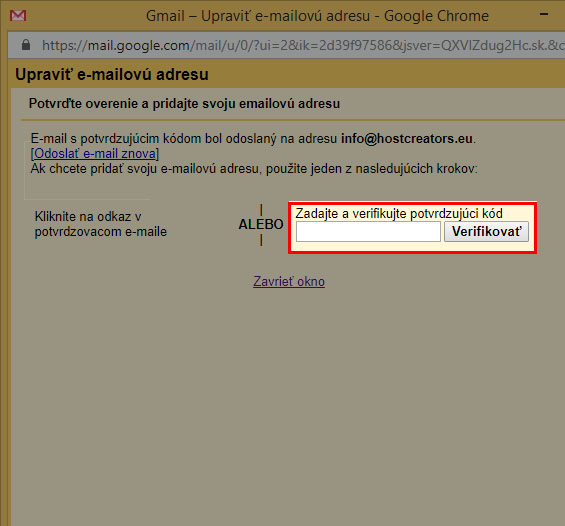 Verifikačný kód
